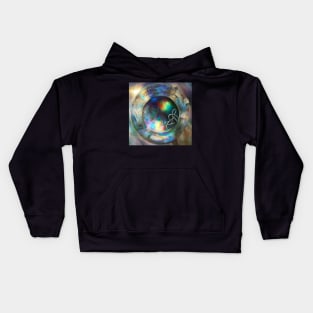 Alien Arcane Aesthic AiArt Rainbow Runes 2 Kids Hoodie